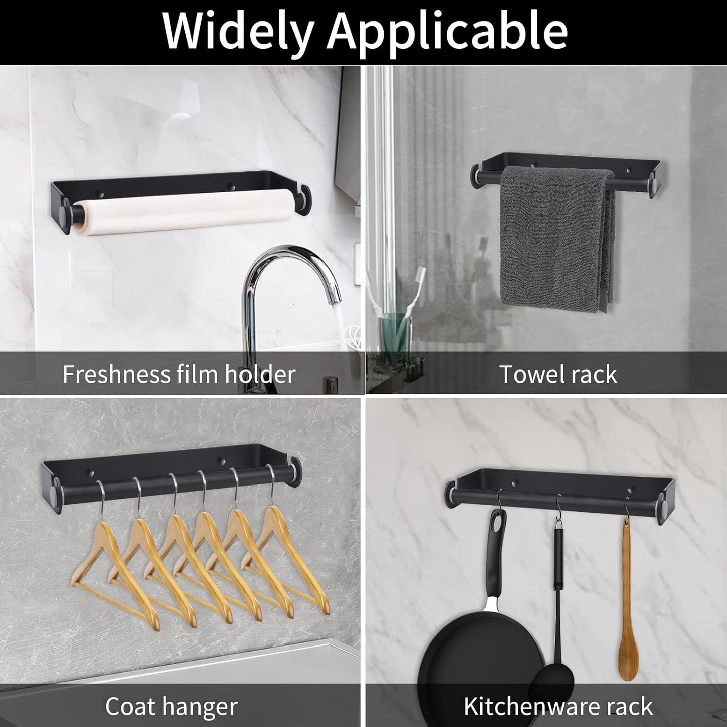 Under Cabinet Paper Towel Holder, Adhesive or Drill Mount Paper Towel Holder