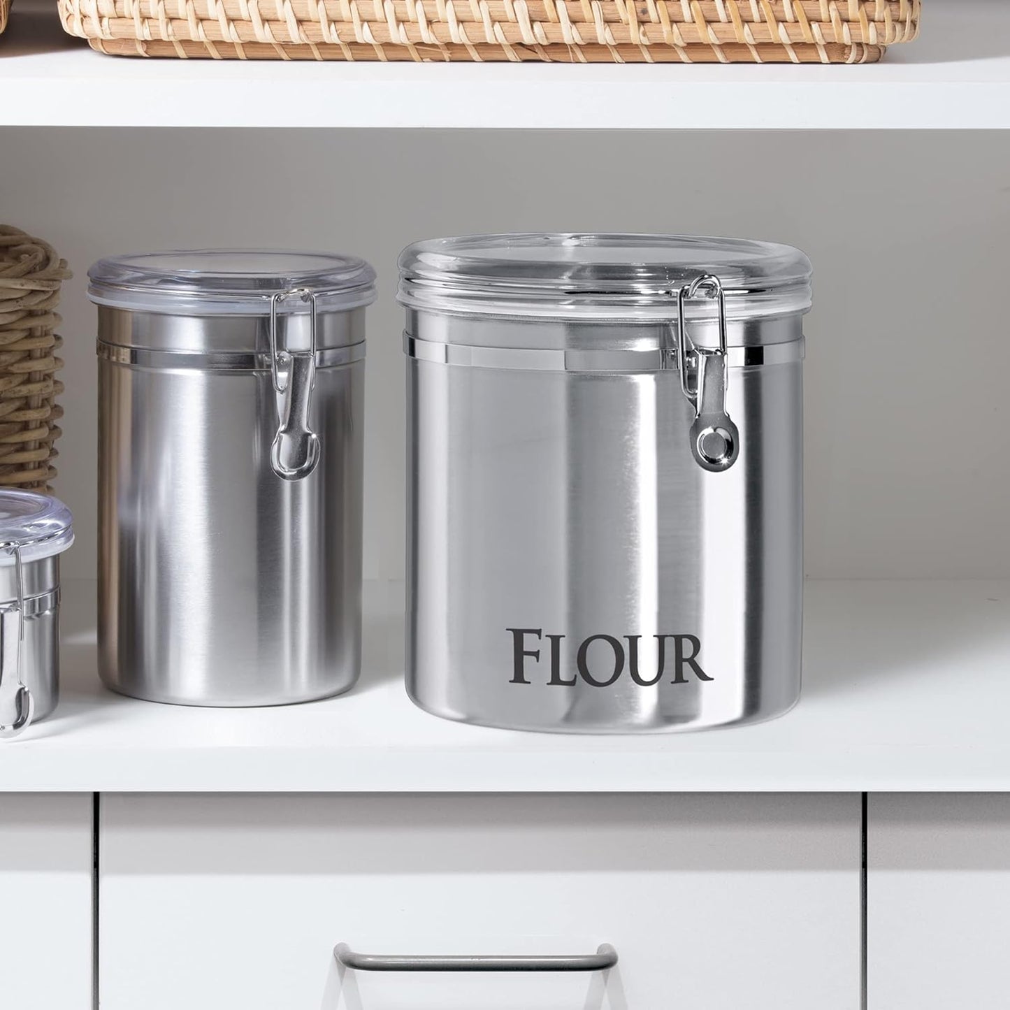 Jumbo 8" Stainless Steel Flour Clamp Canister