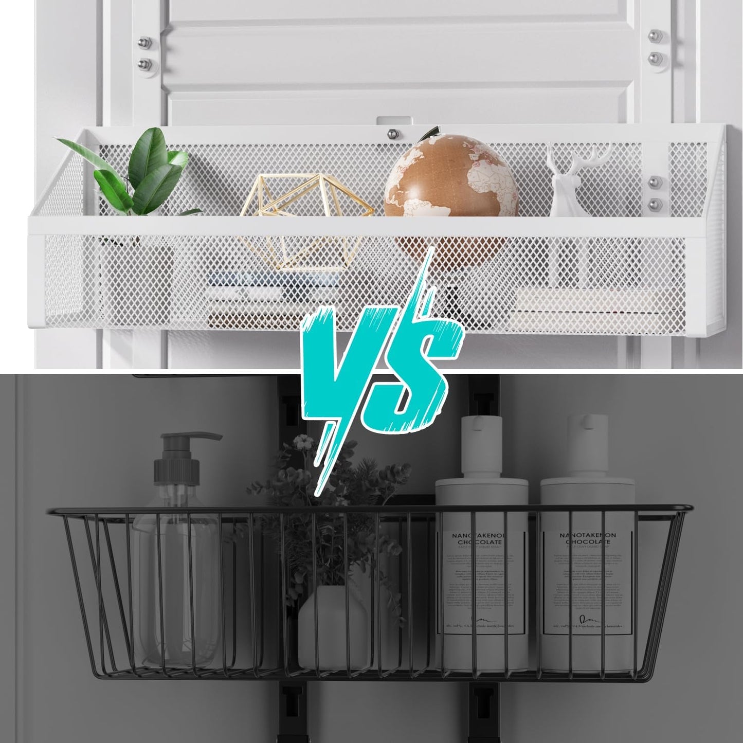 Over Door Hook Organizer 12 Hook Over The Door Organizer with 3 Mesh Baskets