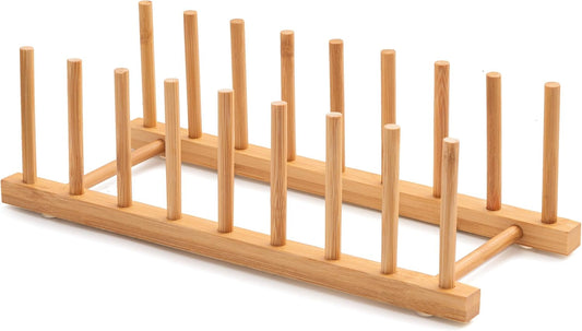 Bamboo Dish Drying Rack for Kitchen Counter and Cabinet