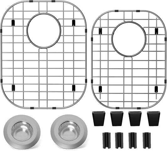 2Pack Sink Protectors for Kitchen Sink 13"x16"and 11.2"x14.5",Stainless Steel Sink Grid