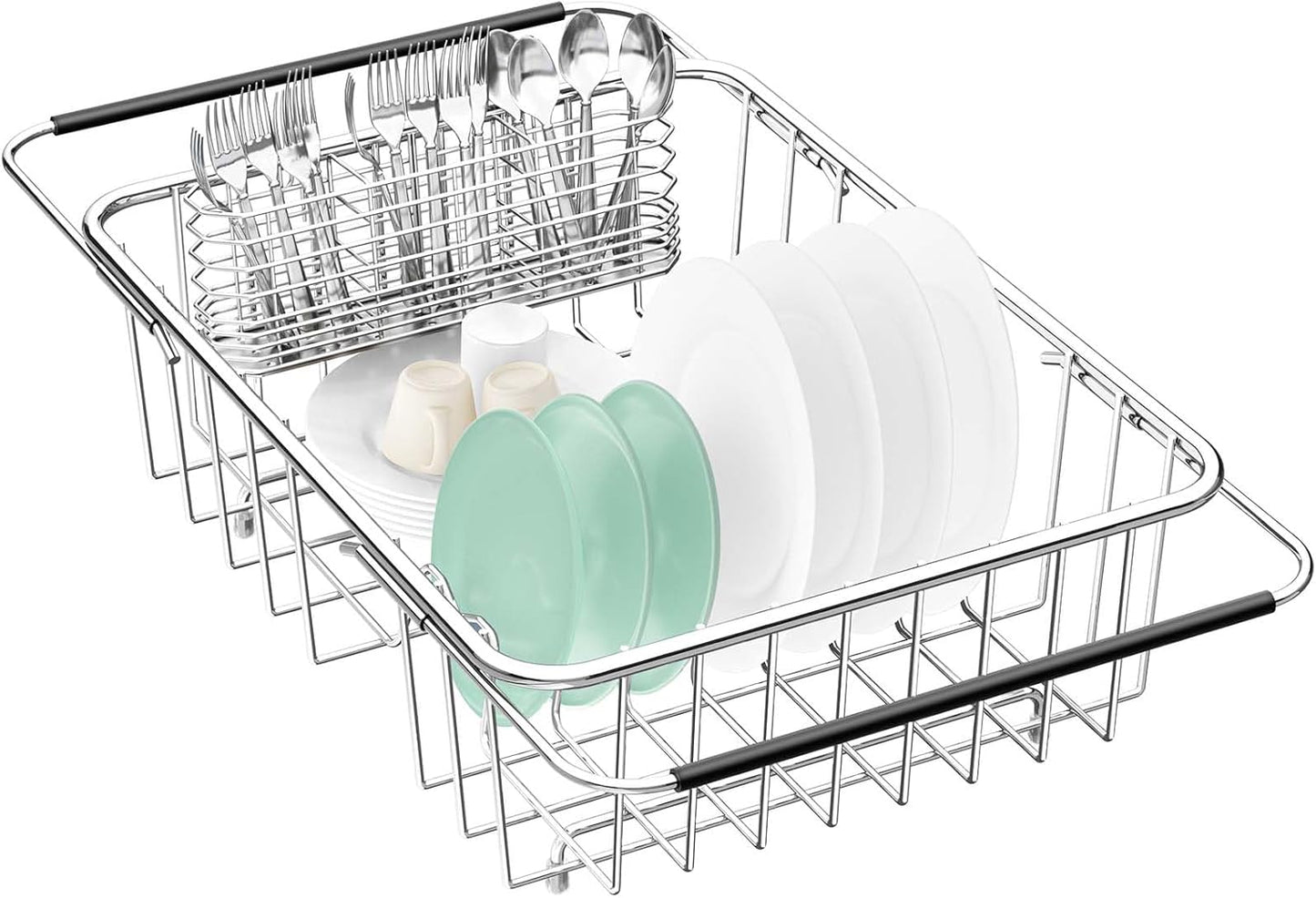 Large Dish Drainer Rack in Sink Adjustable