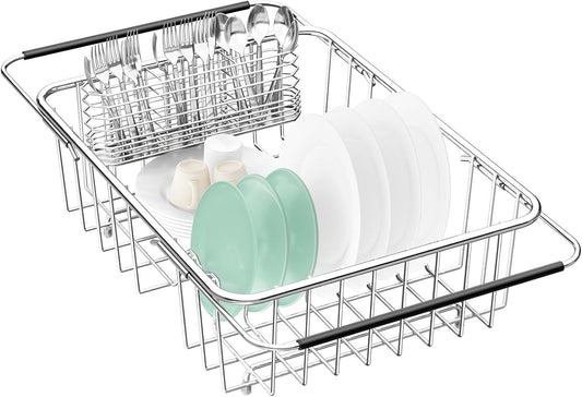 Large Dish Drainer Rack in Sink Adjustable