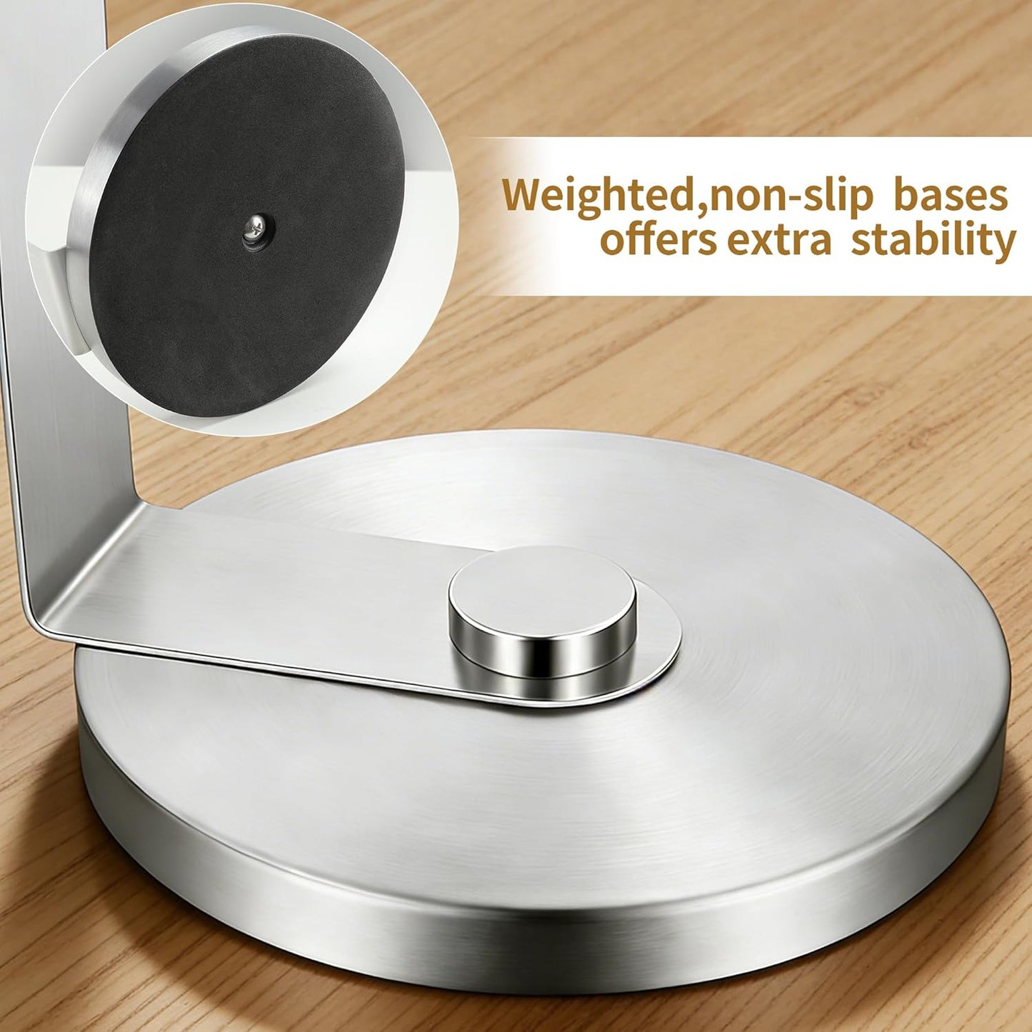 Paper Towel Holder Countertop with Anti Slip Weighted Base