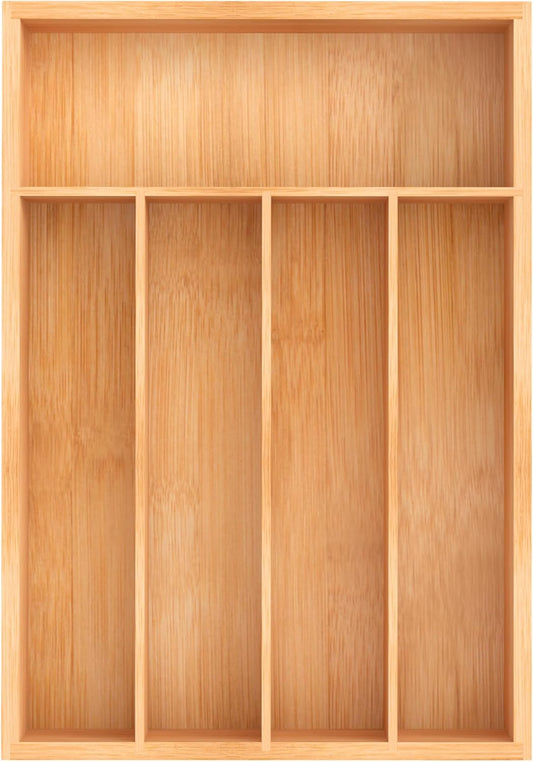 Bamboo Utensil Drawer Organizer, Kitchen Organizer for Flatware Cutlery