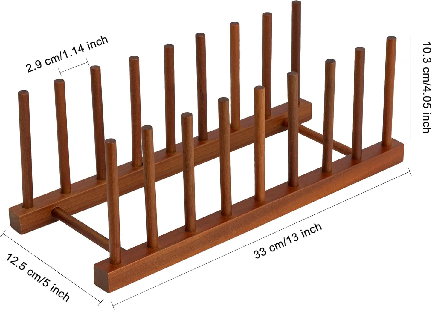 Teak Dish Plate Bowl Cup Book Pot Lid Cutting Board Drying Rack Stand Drainer Storage Holder Organizer Kitchen Cabinet（Keep Dry）