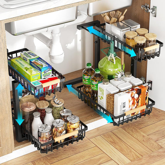 Under Sink Organizer, 2 Tier Under Sink Organizers and Storage