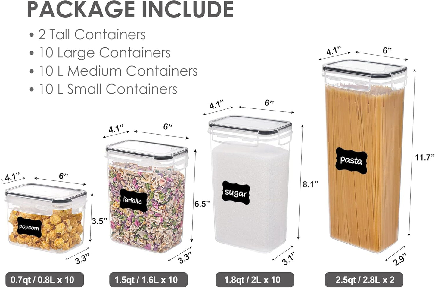 32pcs Airtight Food Storage Containers Set