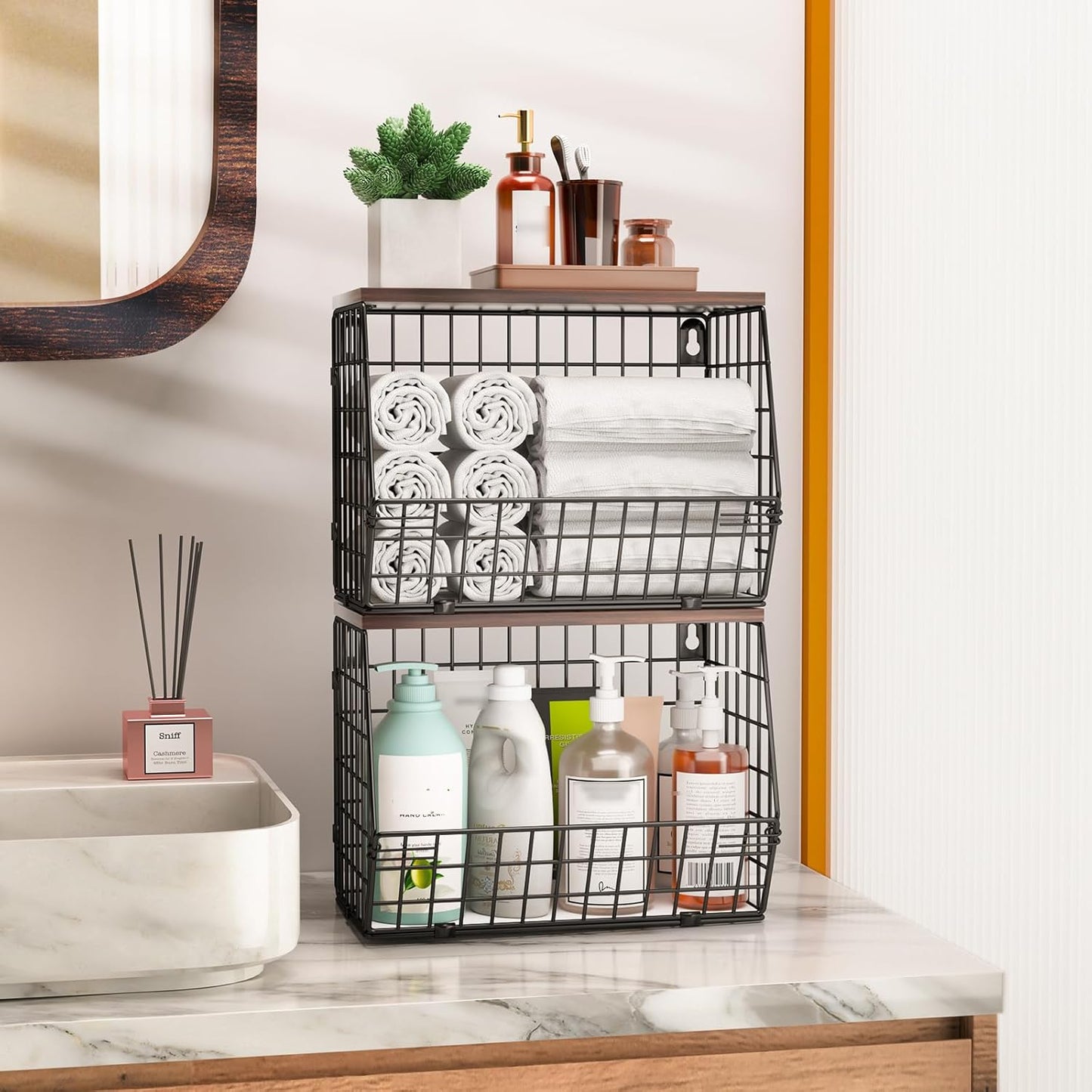 Fruit Basket for Kitchen Counter 2 Tier Fruit Bowl