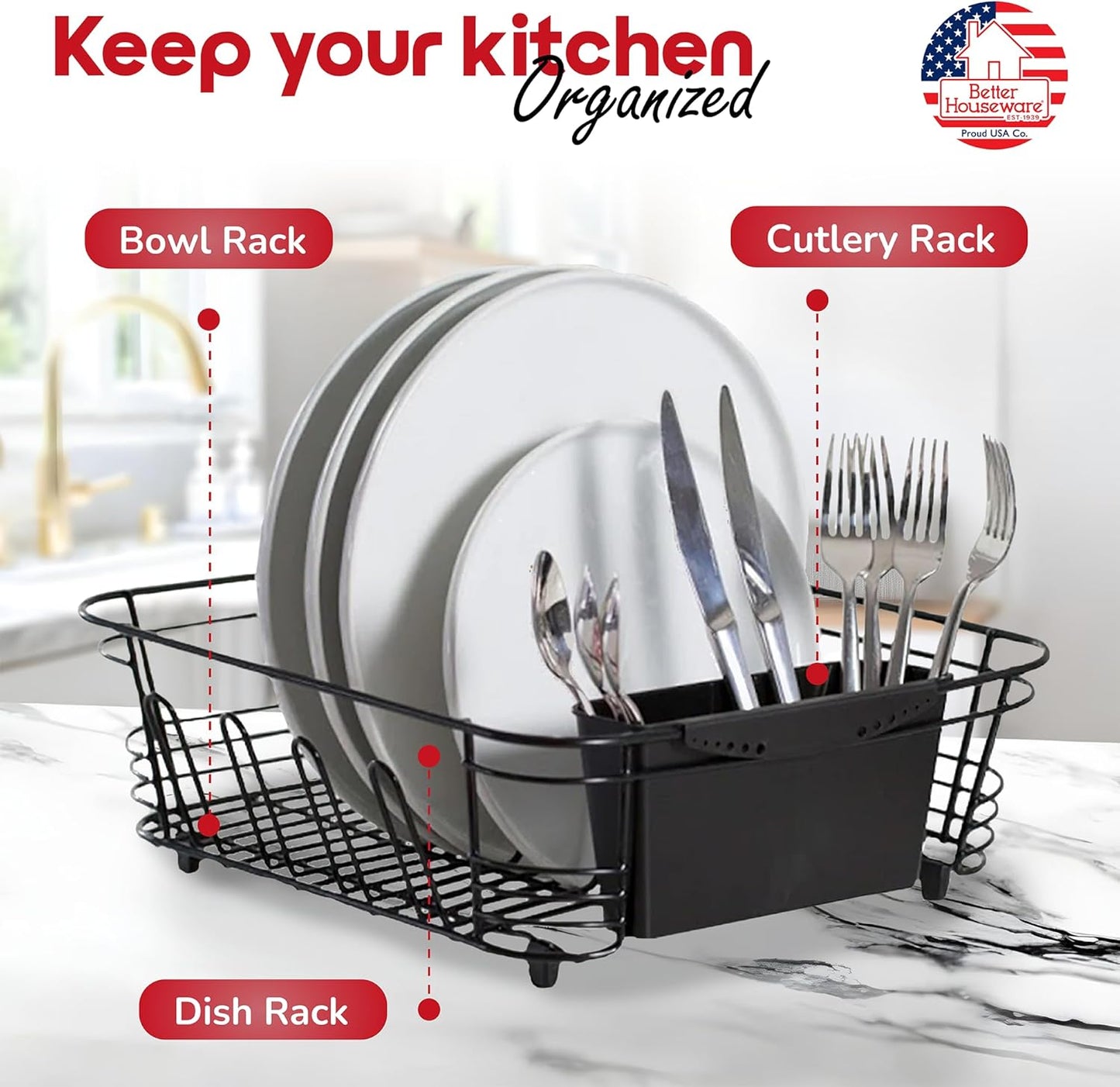 In Sink Dish Drying Rack, Dish Drying Rack in Sink with Non-Slip Handles