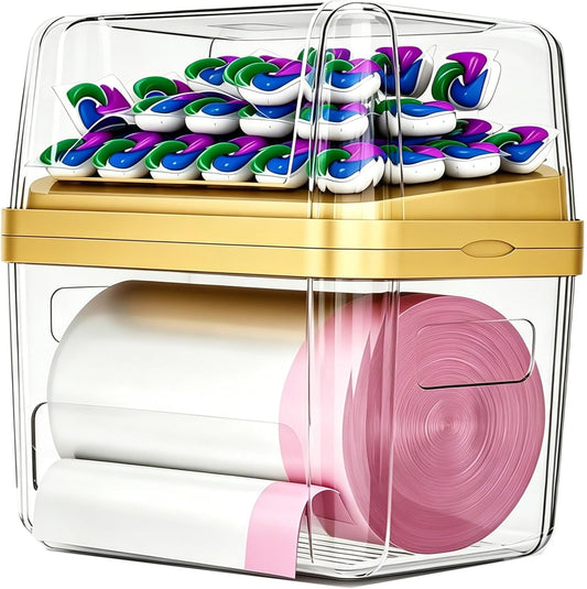 2-in-1 Trash Bag Dispenser & Laundry/Dishwasher Pods Container