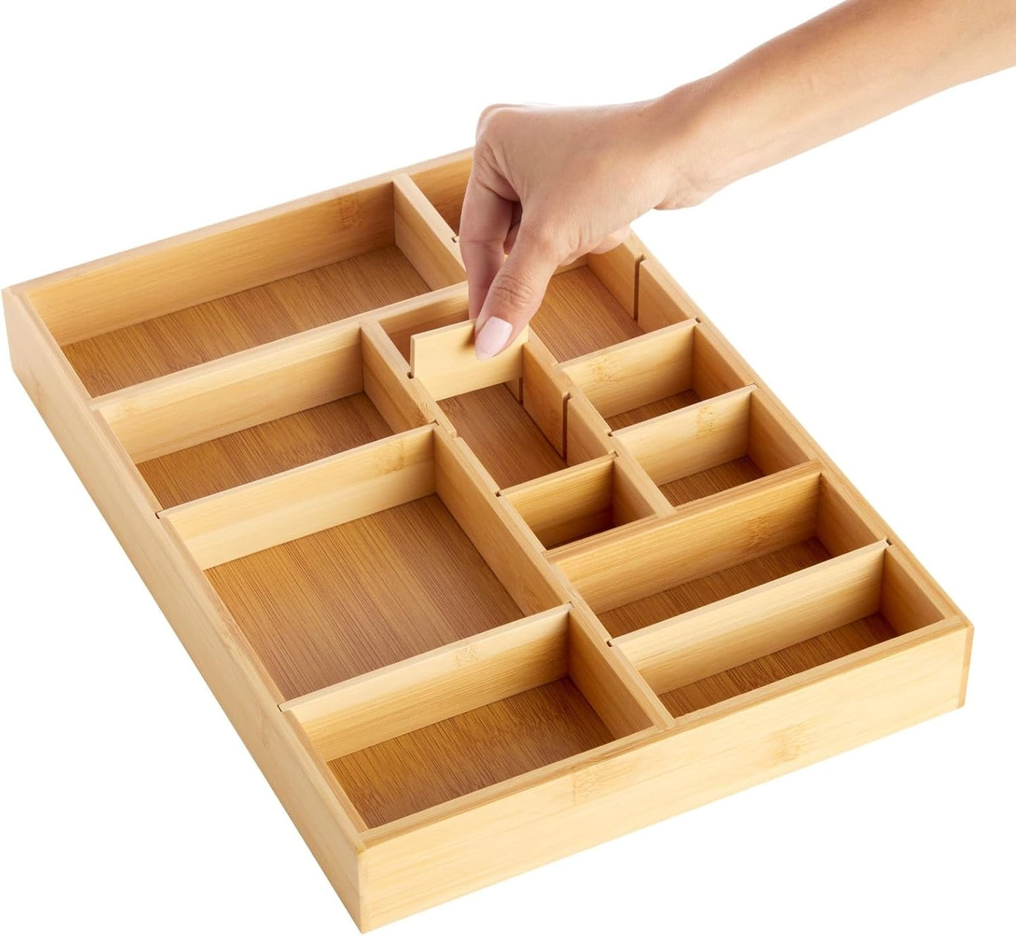 Drawer Organizer Tray - 8-Slot Drawer Divider for Utensils - Versatile Silverware Holder