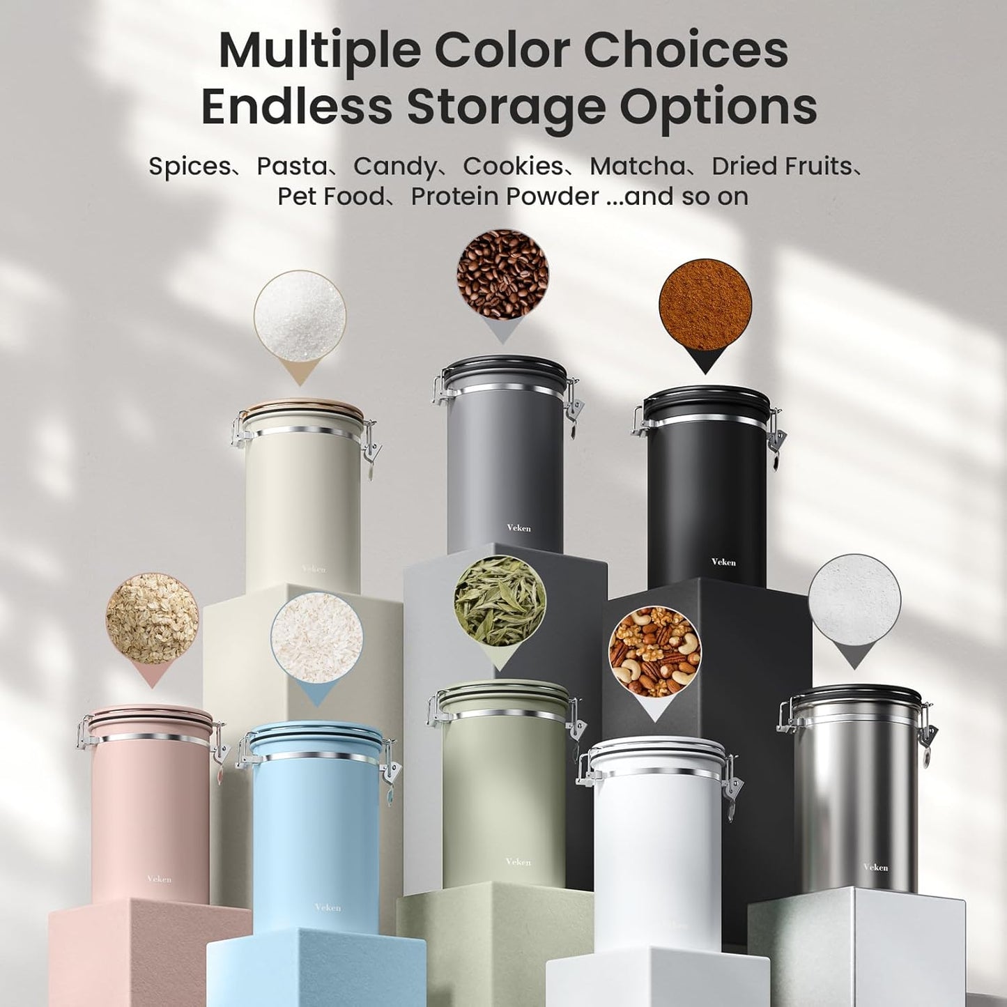 Coffee Canister, 39OZ Large, Airtight Stainless Steel Food Storage Container for 2.2lbs Coffee Beans,Ground, Sugar,Espresso,Rice,Tea,Flour, Cereal,Home Kitchen Pantry Bar Accessories, Gifts,Gray
