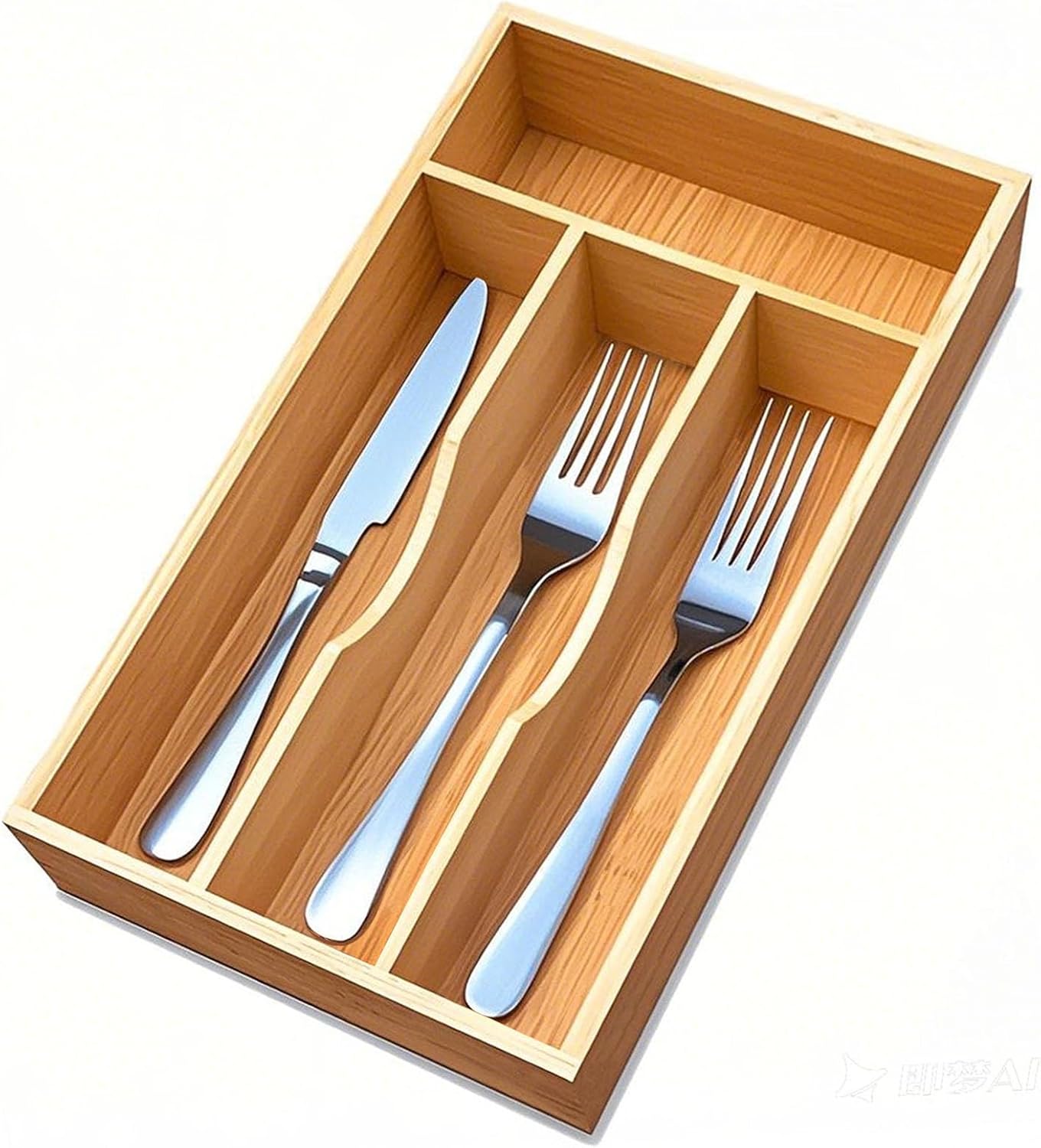 Bamboo Kitchen Drawer Silverware Organizer
