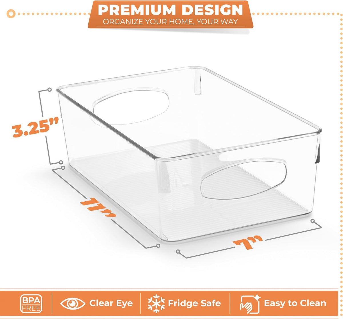 Sorbus Fridge Organizers and Storage, Clear Bins (Large, 10 