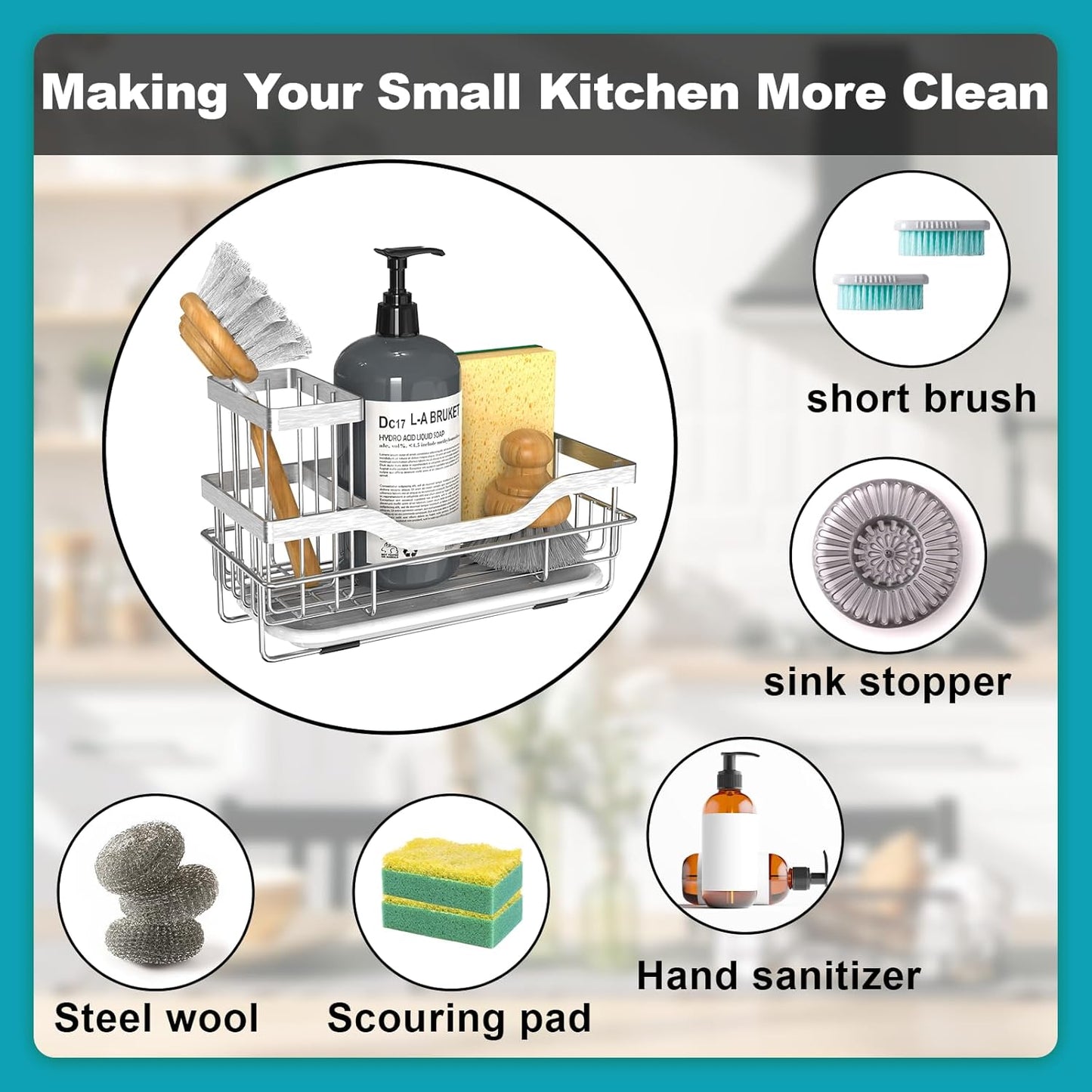 Kitchen Sink Caddy Organizer Sponge Holder for Kitchen Sink