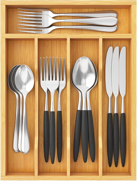 Silverware Drawer Organizer, Utensil Tray for Kitchen, Flatware and Cutlery Holder