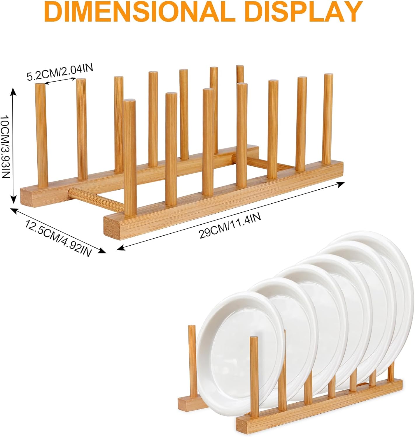 Bamboo Wooden Dish Racks Plate Stand Holder Vertical Drainer Kitchen Cabinet Organizer for Dish