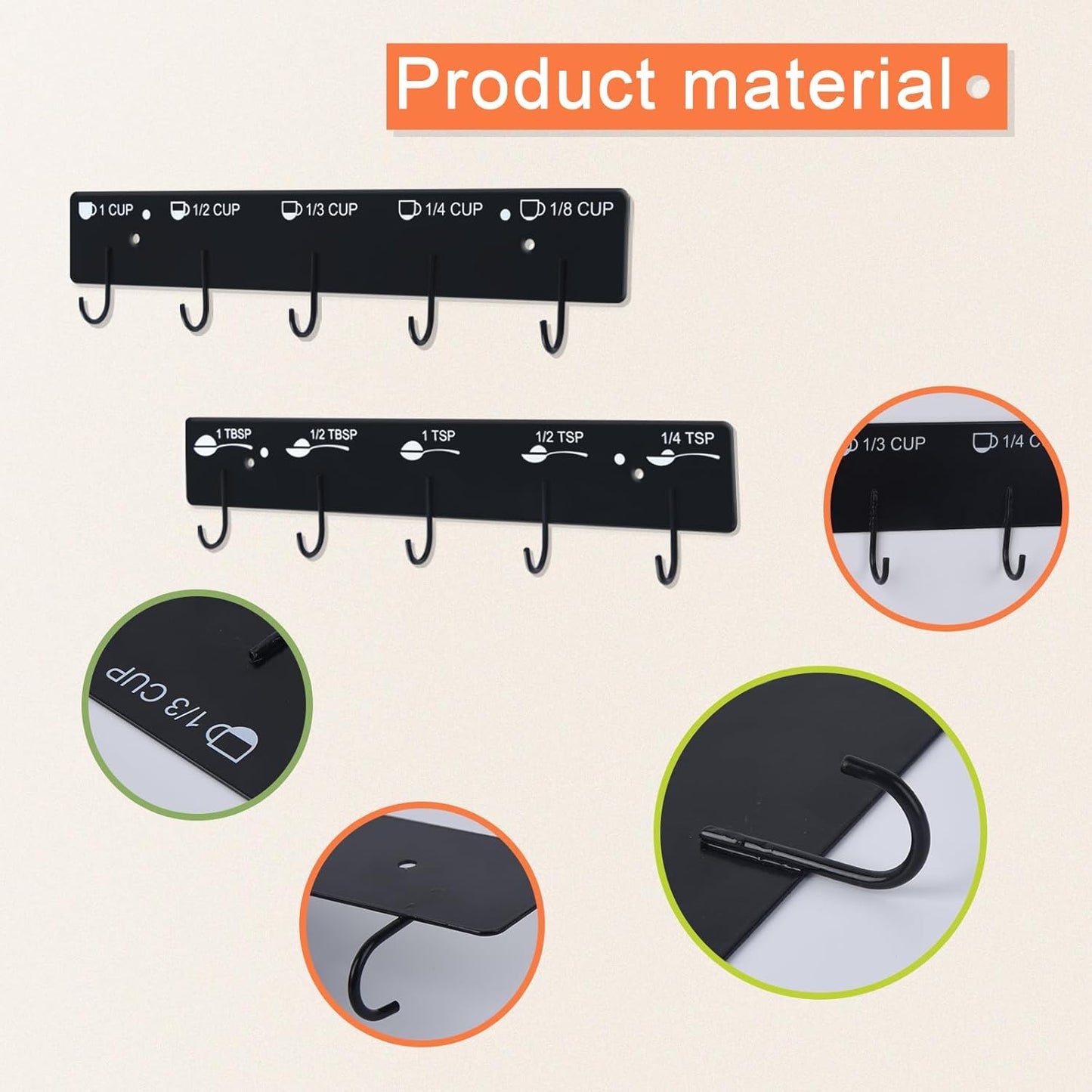Premium Measuring Cups and Spoons Hanging Rack