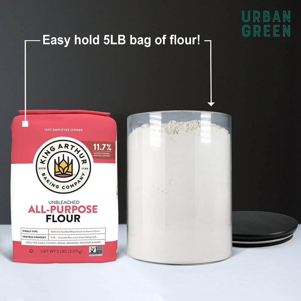 Urban Green Glass Jars with Black Lids