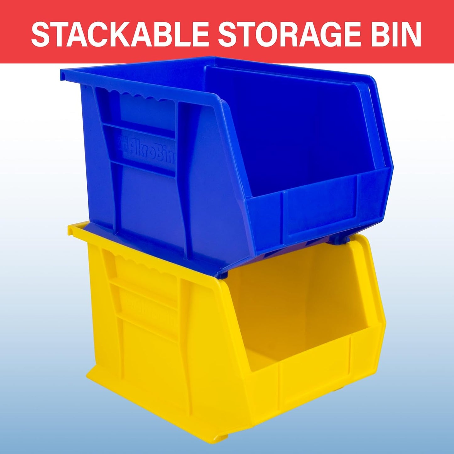 30239 AkroBins Plastic Storage Bins, Space-Saving Stackable Bins for Garage, Pantry