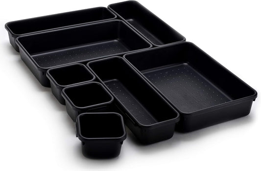 Interlocking Drawer Organizer Bins, Durable Plastic, Various Sizes for Custom Layout Design