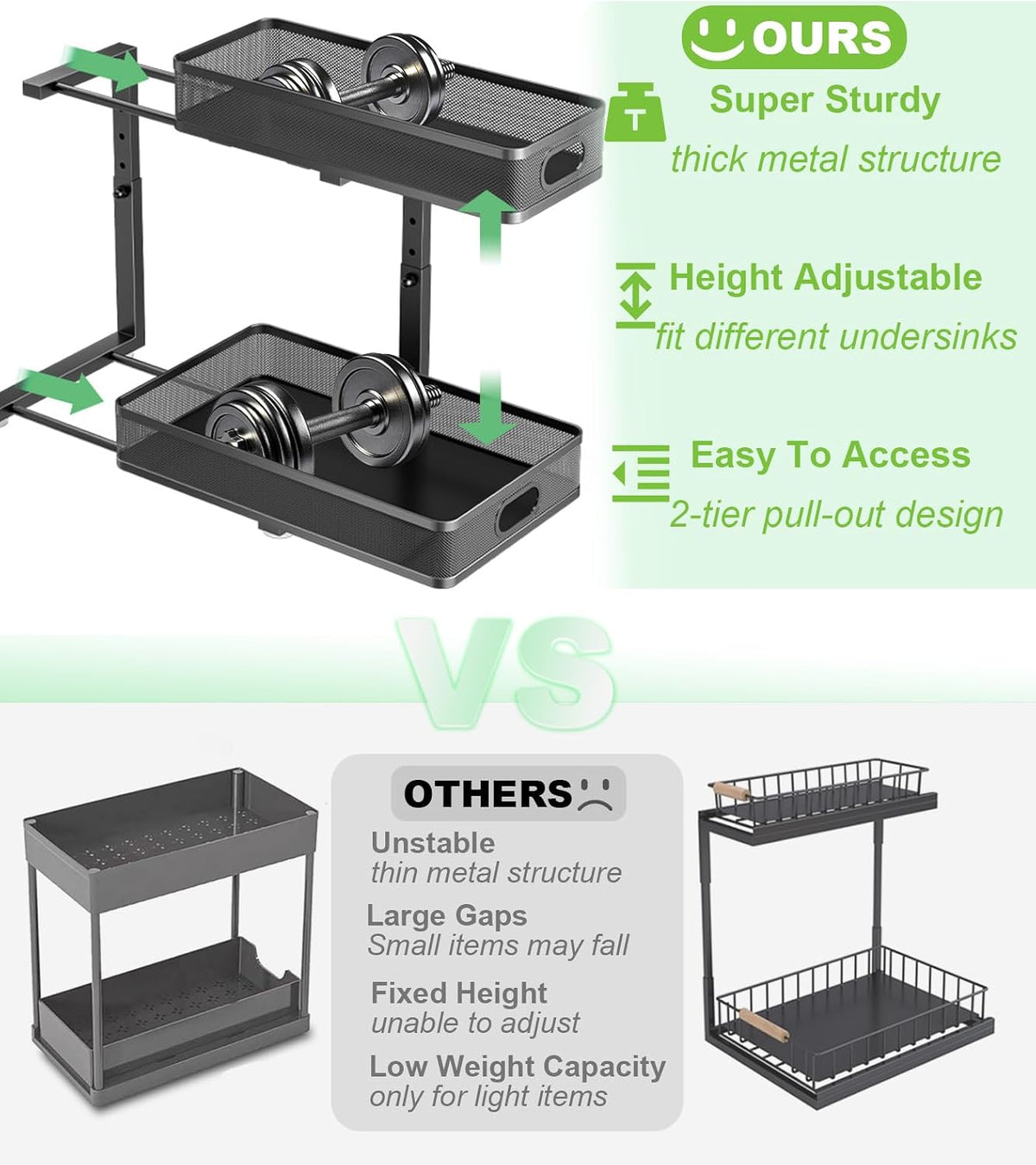 Under Sink Organizer 2 Pack