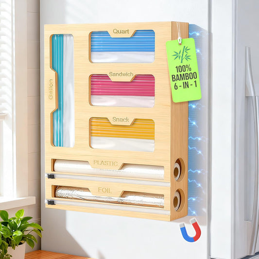 Magnetic Storage Bag Organizer 6 In 1 Ziplock Bag Organizer for Fridge and Drawer
