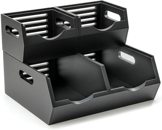 Stackable Solid Wood Storage Bins for Pantry & Countertop