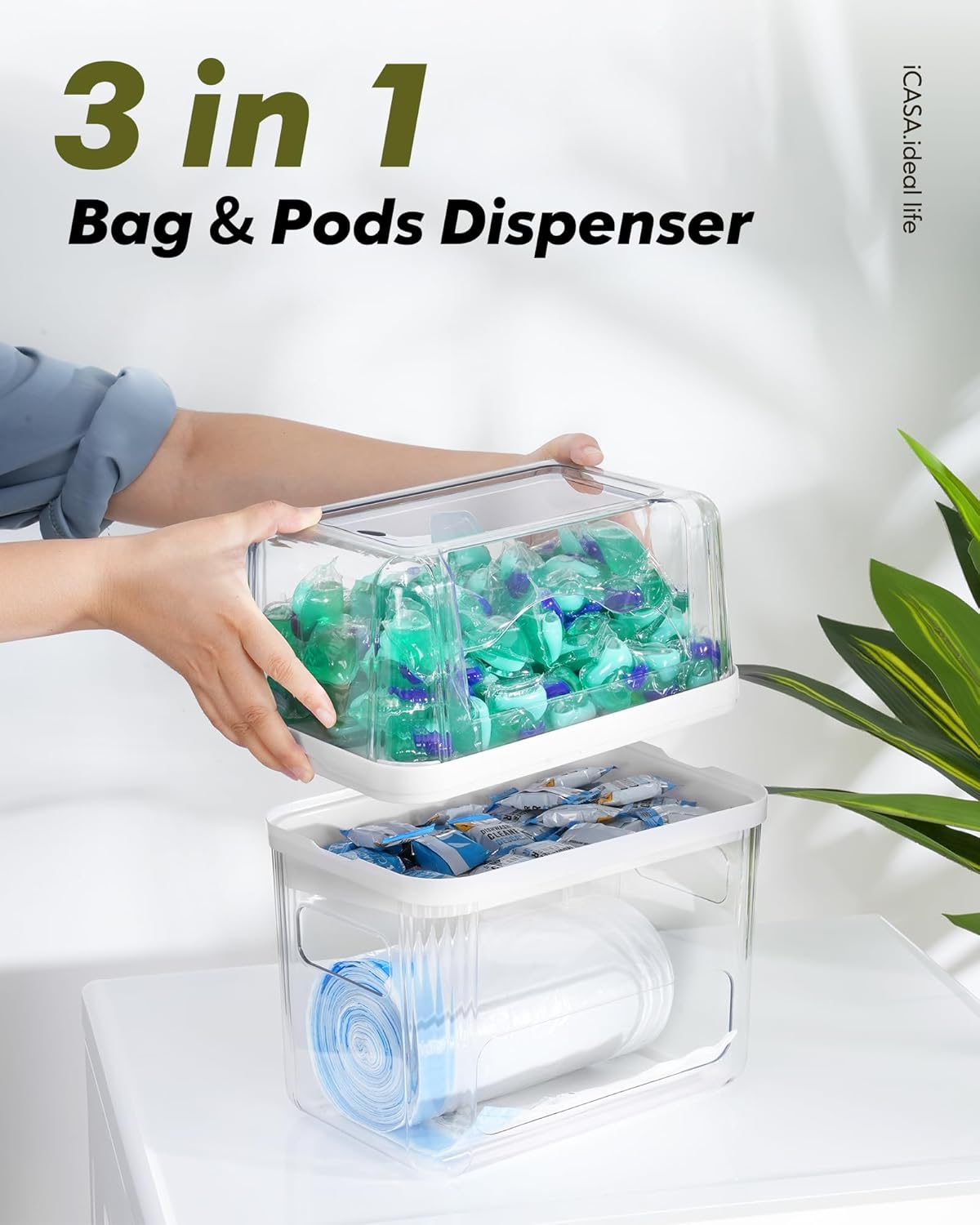Trash Bag Dispenser Dishwasher Pod Organizer