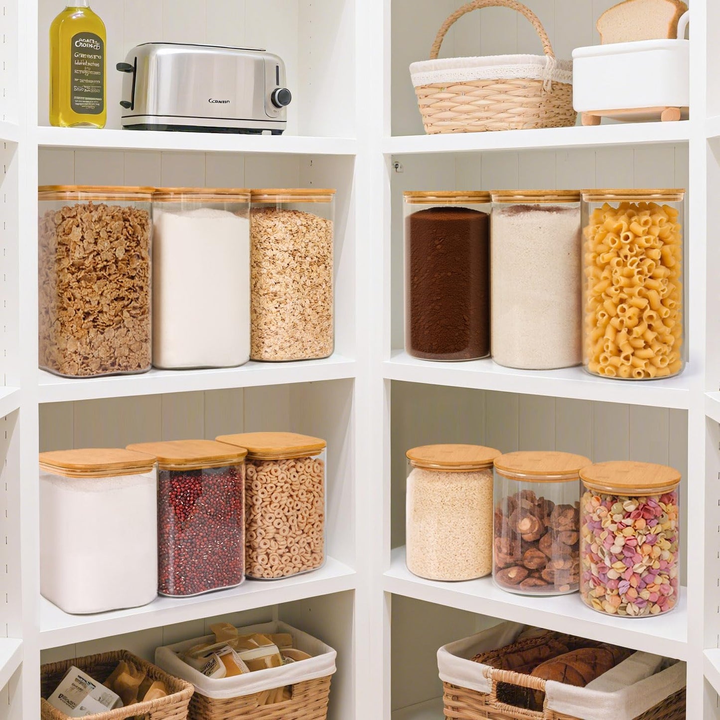 1.2 Gallon Wide Mouth Flour Sugar Storage Containers 2 Pcs