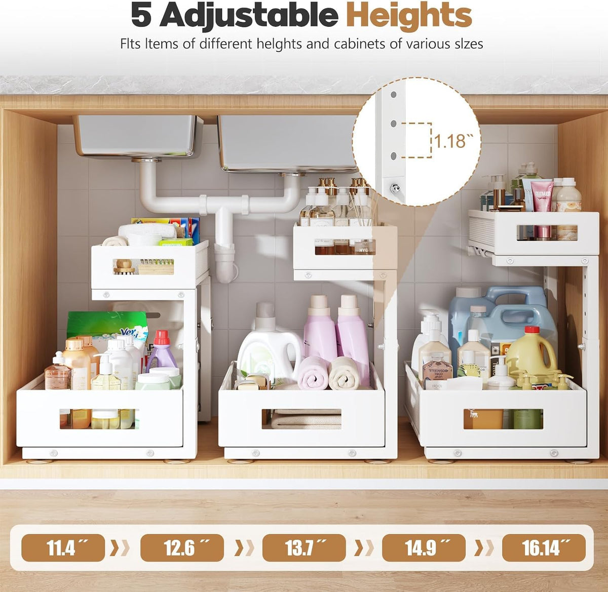 2-Pack Under Sink Storage Organizer