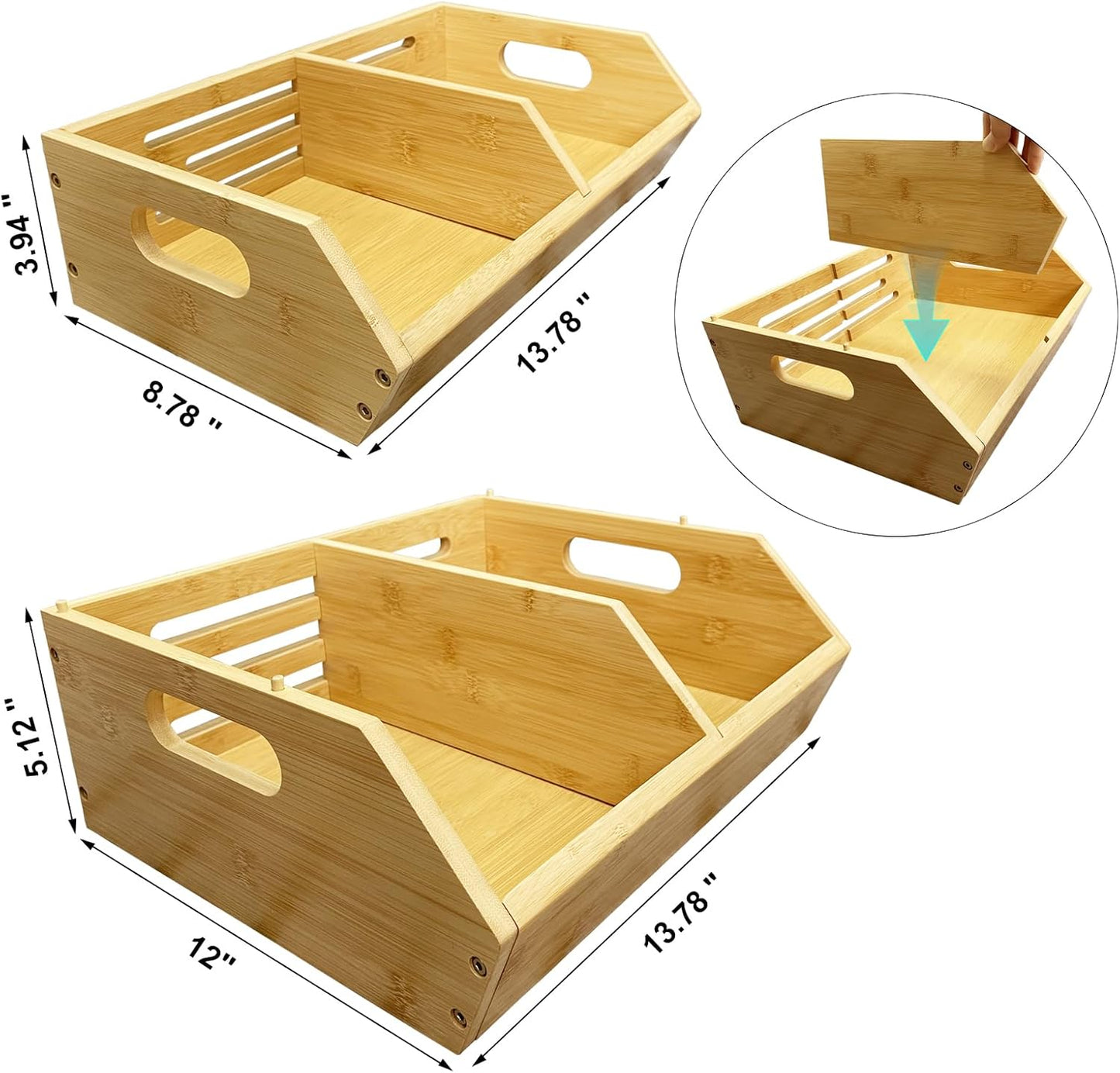 2-Pack Stackable Vegetable Storage Bins, Kitchen and Pantry Organizers and Storage Baskets