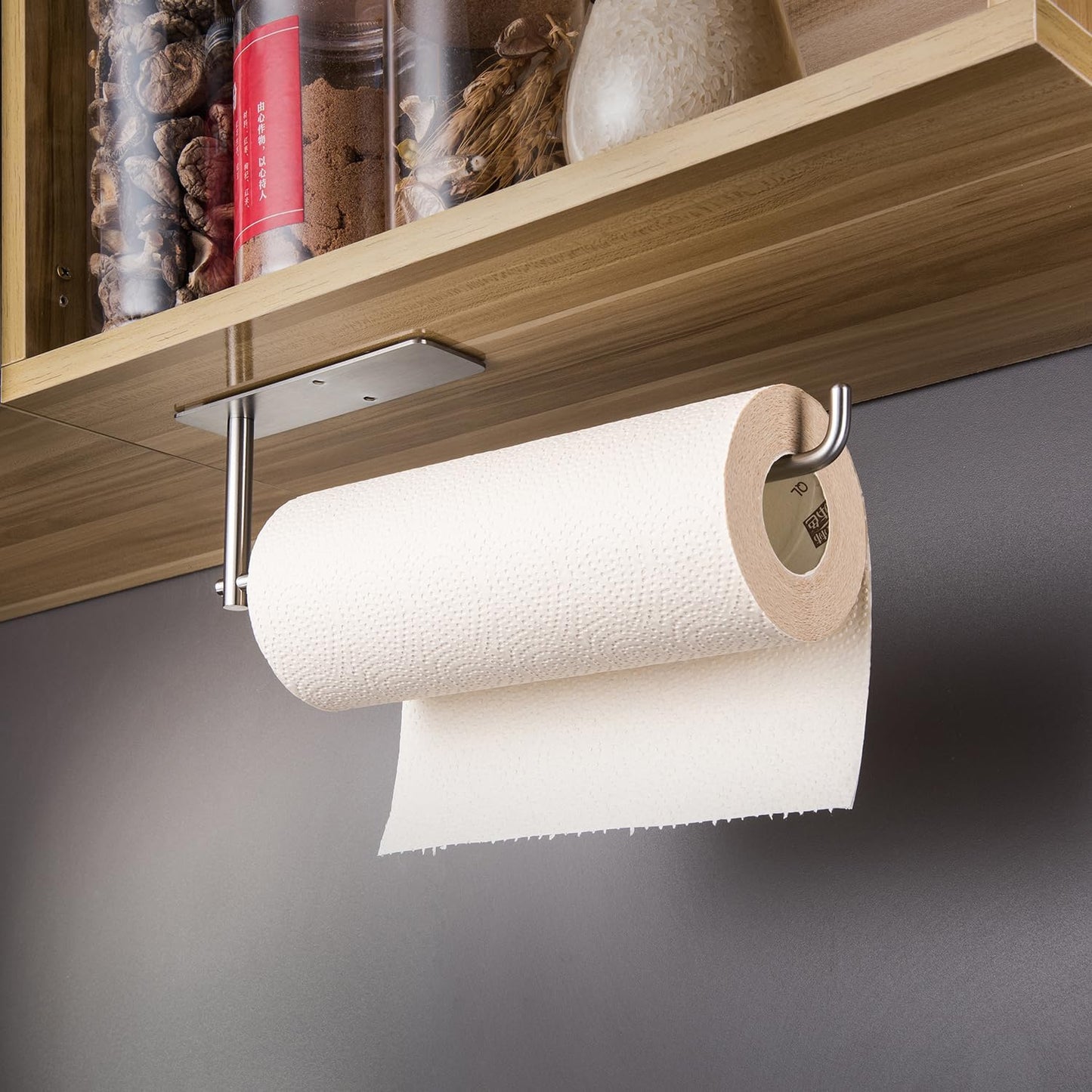 Paper Towel Holder Under Cabinet - Self Adhesive Towel Paper Holder Stick on Wall for Kitchen