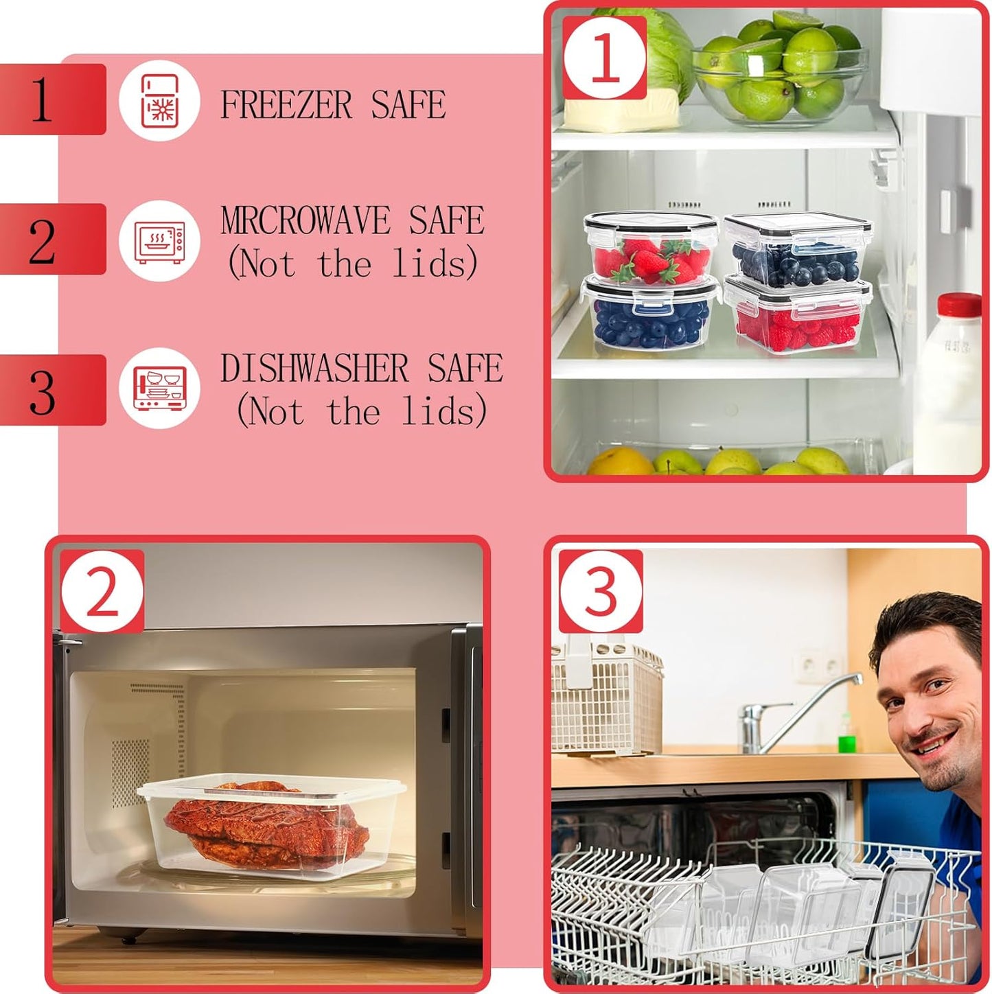 36 Pack Food Storage Containers (18 Airtight Kitchen Storage & 18 Lids)