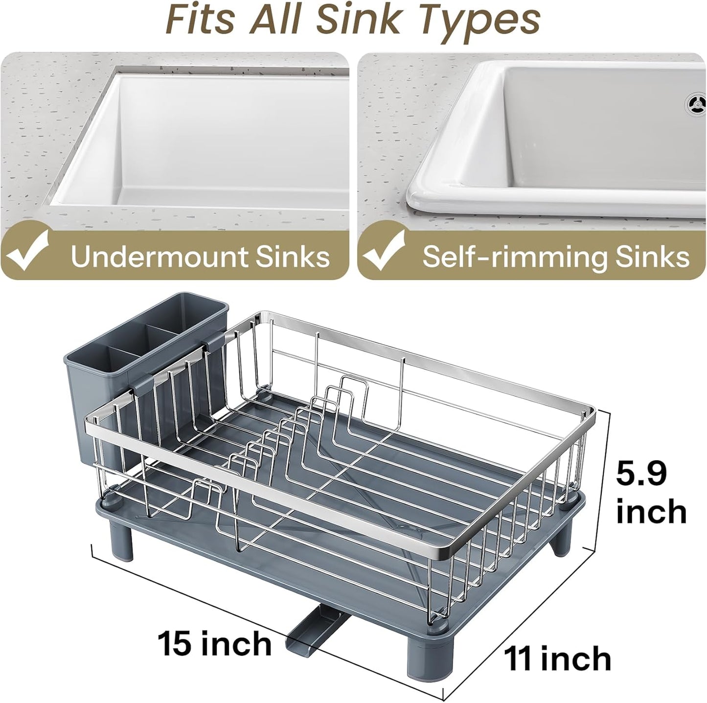 Dish Drying Rack - Small Dish Rack for Kitchen Counter