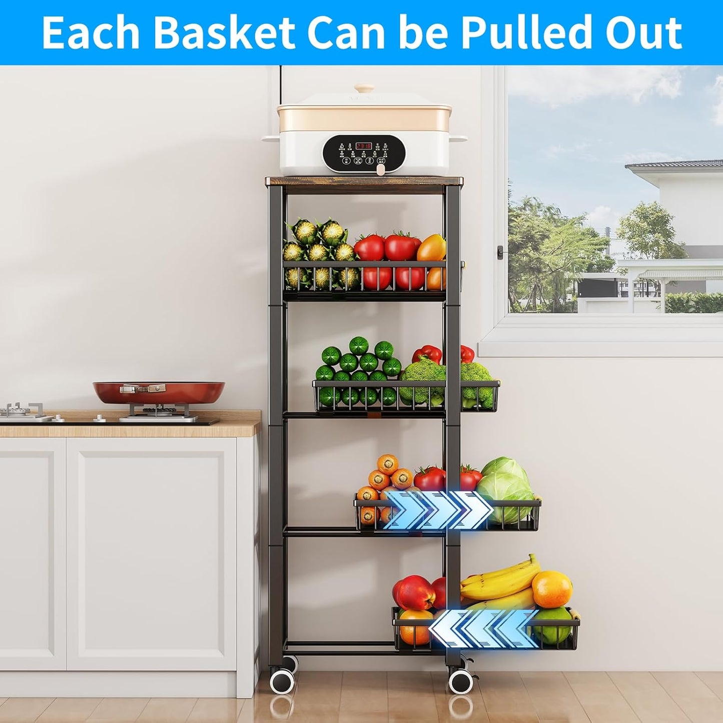 Fruit Vegetable Storage Basket for Kitchen