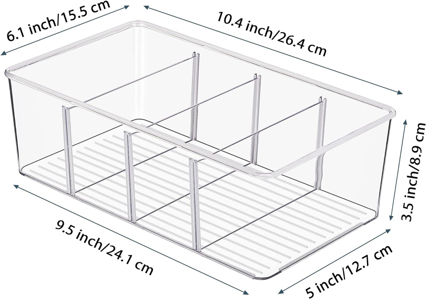 8 Pack Food Storage Organizer Bins, Clear Plastic Bins for Pantry, Kitchen, Fridge