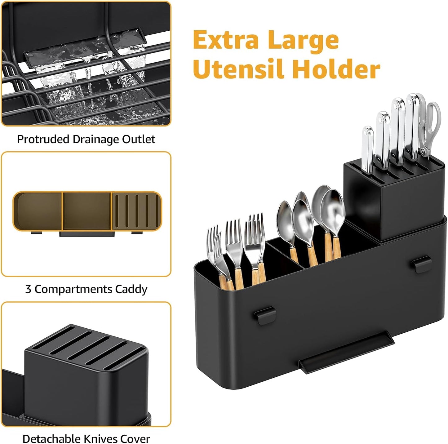 Large Dish Drying Rack – Expandable Dish Rack for Kitchen Counter