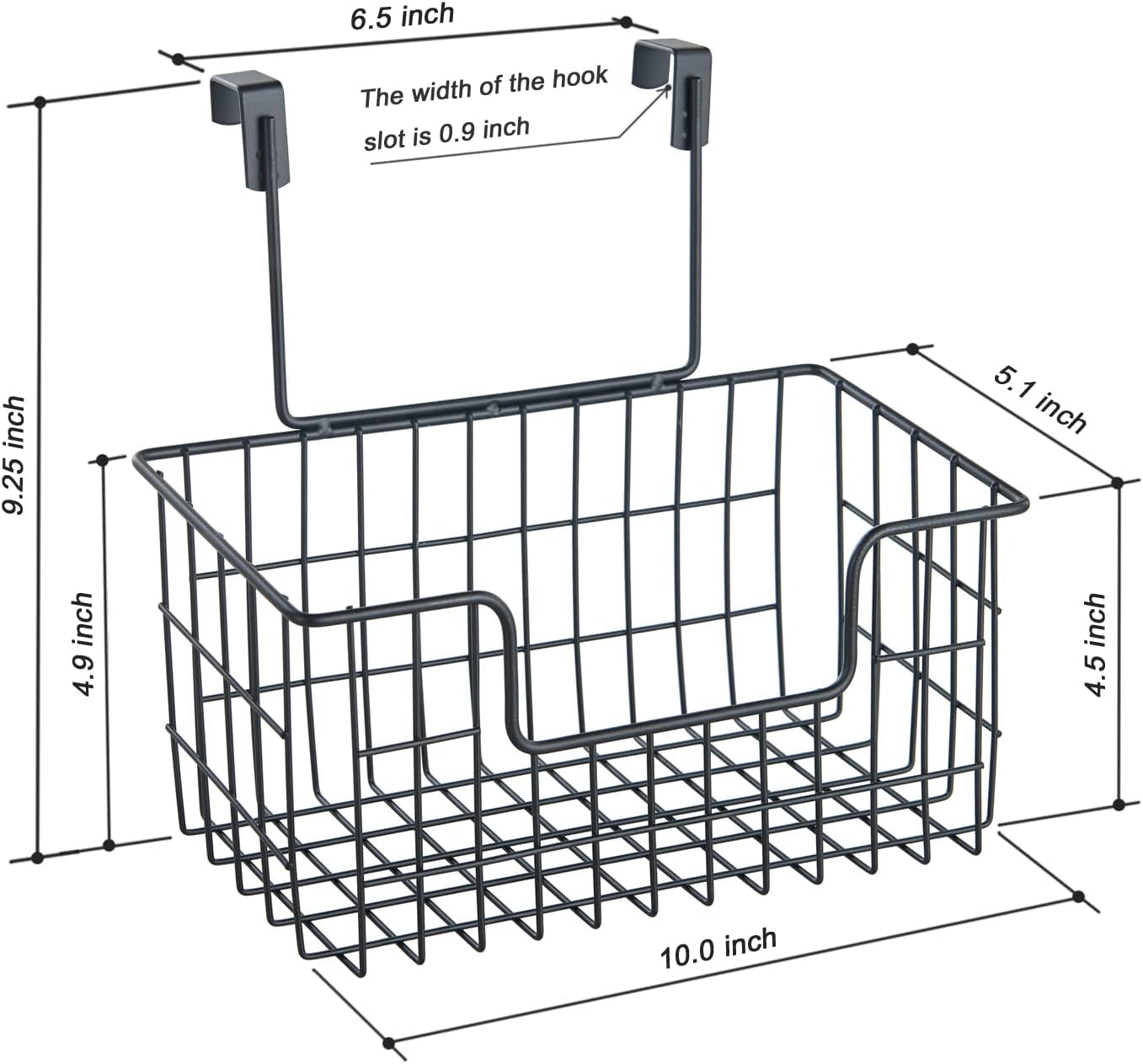 Wire Hanging Storage Basket 2 Packs, Wall Mounted Kitchen Bathroom Storage Basket