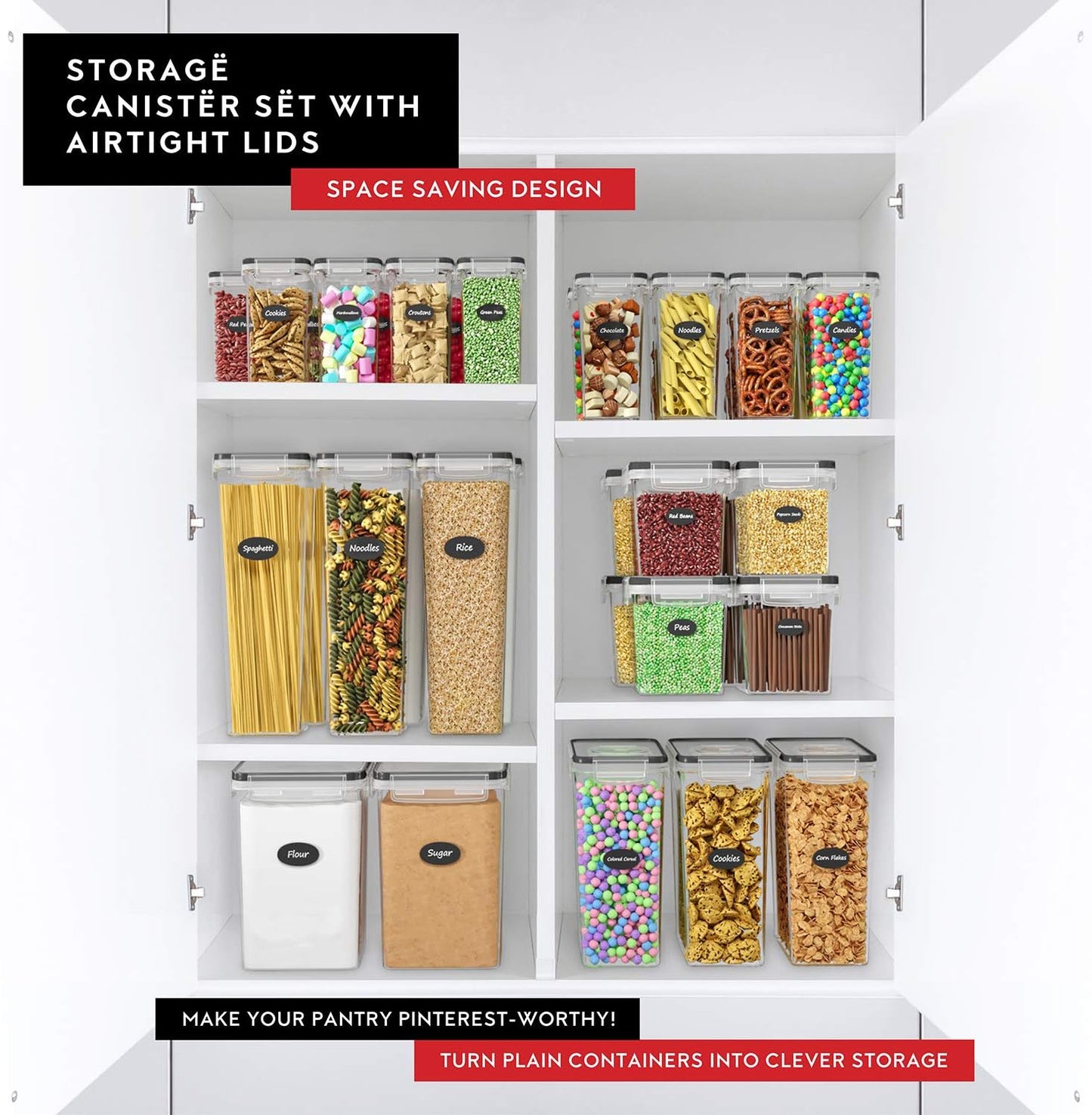 Airtight Food Storage Container Set - 8 Pieces 1.4L