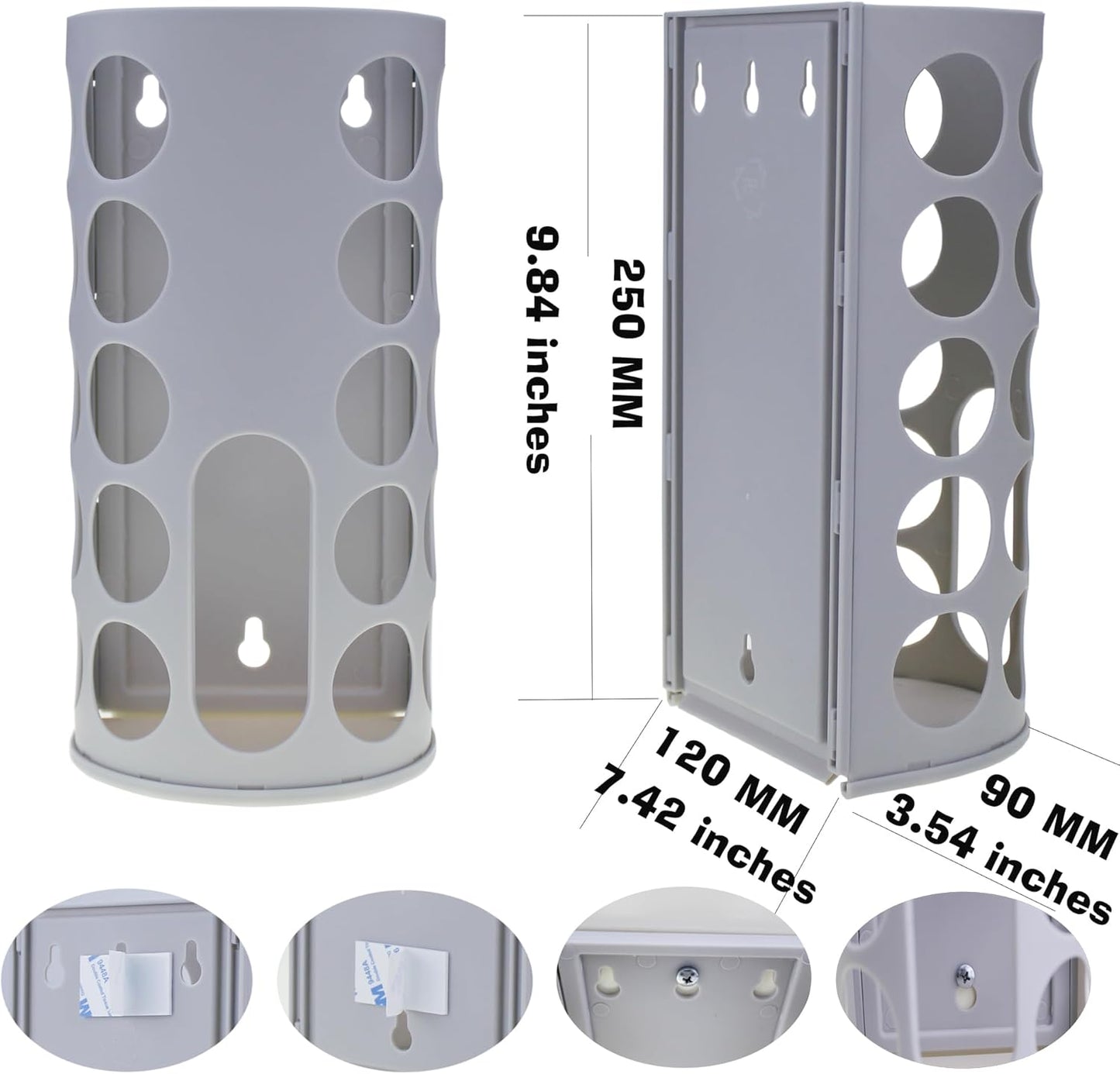 Wall-Mounted Plastic Bag Holder (2 Pack) - Multi-Use Kitchen Organizer for Grocery Bags