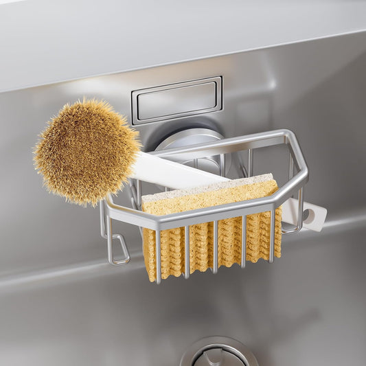 Sponge Holder for Kitchen Sink with Strong Suction Cup Removable