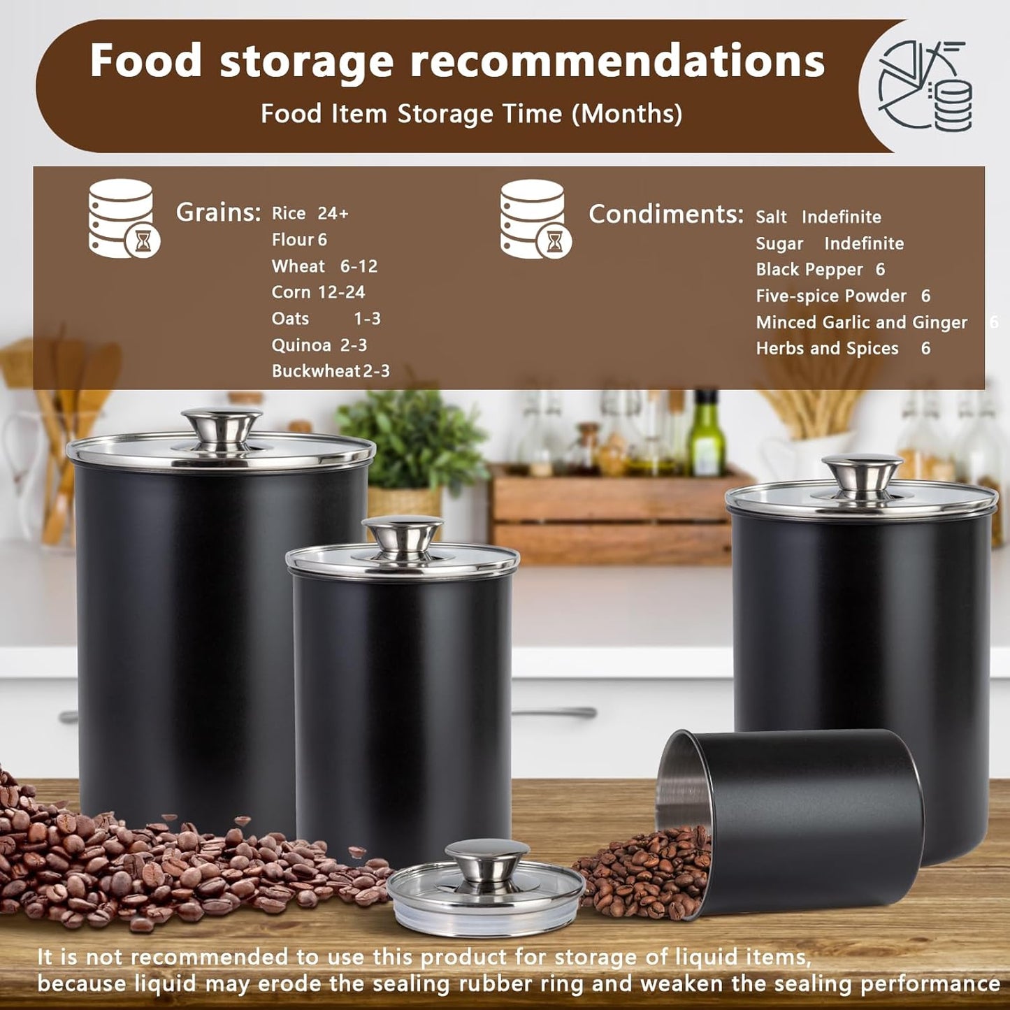 Stainless Steel Food Canister Set of 4-Piece