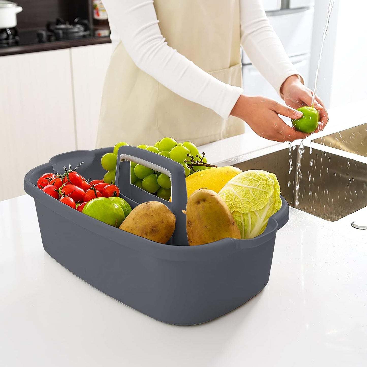 Multi-Purpose Plastic Cleaning Caddy with Handle