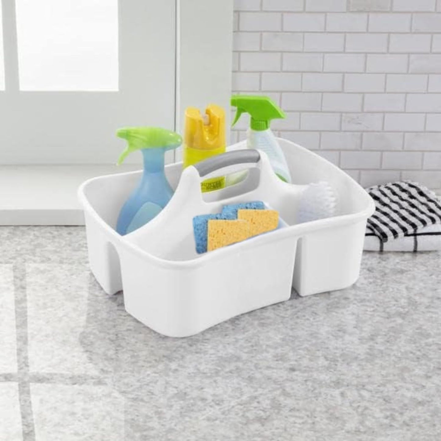 Extra Large 5 Gal Divided Cleaning Caddy Organizer with Handle