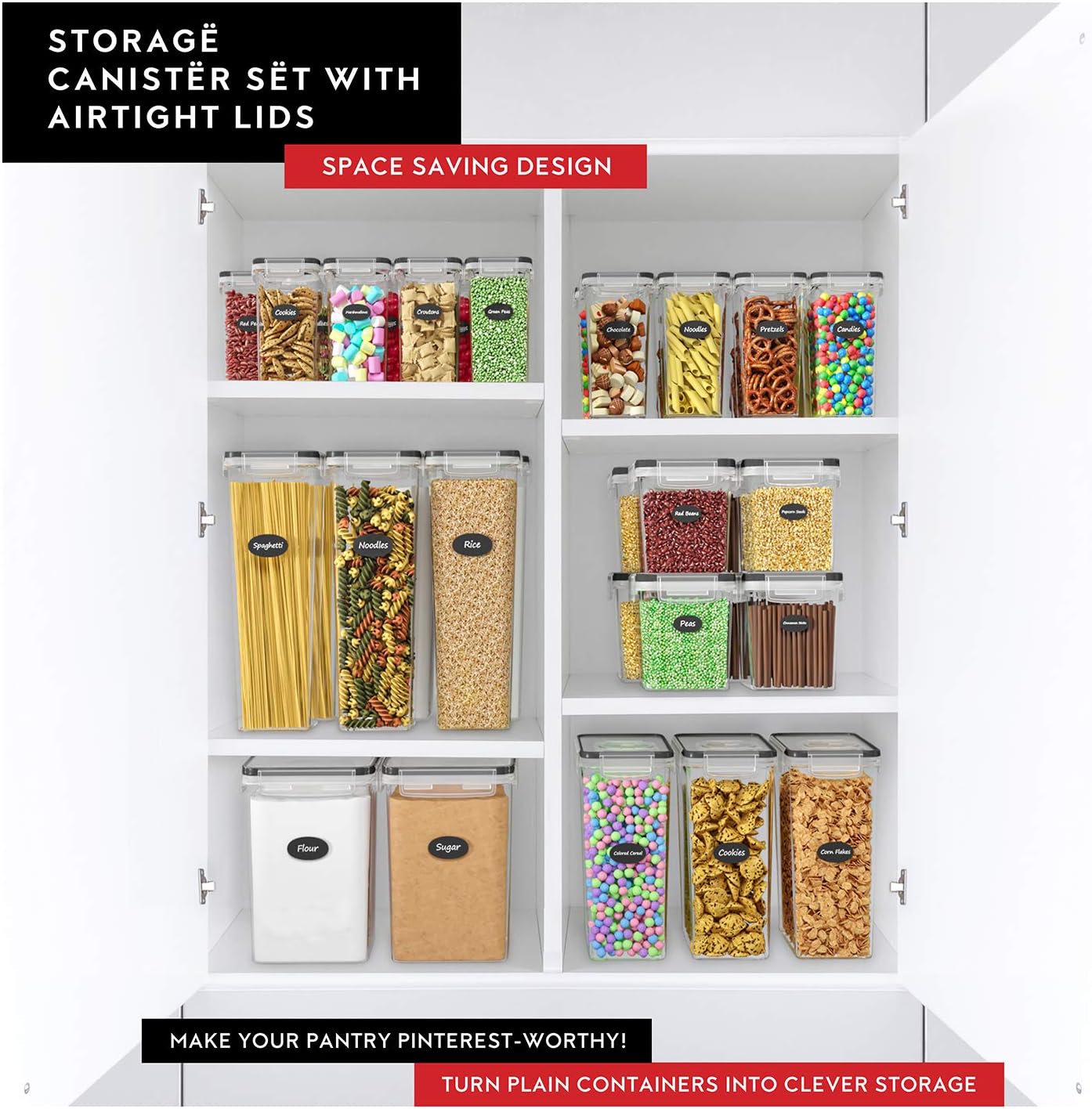 Airtight Food Storage Container Set - 6 Pieces 2.0L