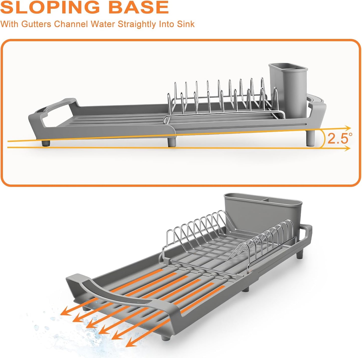 Dish Drying Rack Compact Expandable - A Space-Saving, Stainless Steel