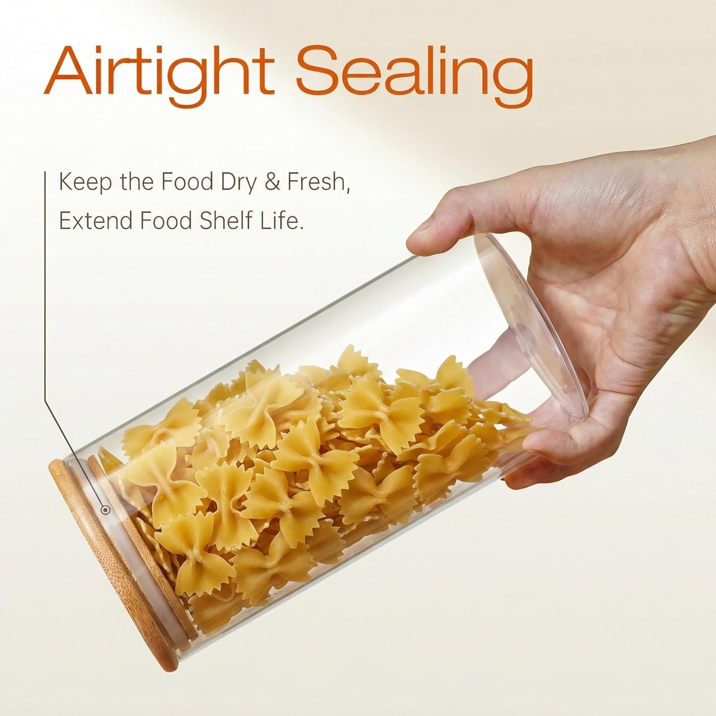 Multi Size - 5 Pack Glass Jars with Bamboo Lids