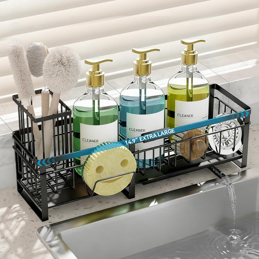 Extra Large Extendable Sponge Holder for Kitchen Sink
